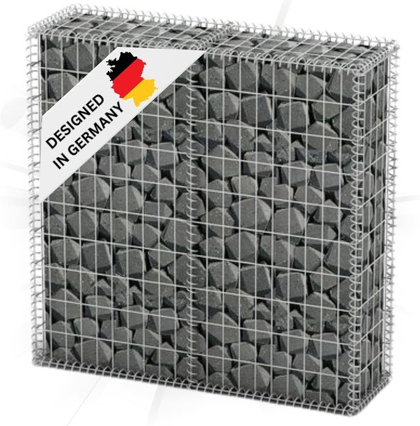 Gabionensäule Steinsäule MISA aus Stahl für Außenbereich 100x100x30cm Steinkorb Gabionengitter Ziergabione Steingabione Drahtkorb befüllbar