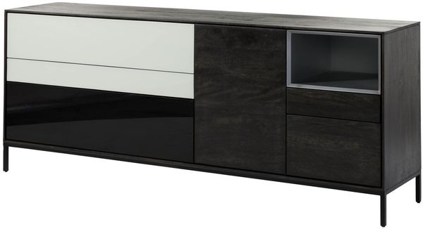 Sideboard Mango 200x45x85 dunkelgrau geölt CHICAGO #205