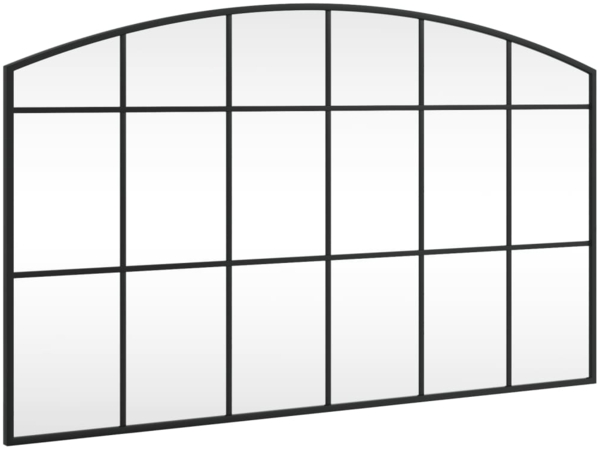 vidaXL Wandspiegel Schwarz 100x60 cm Gewölbt Eisen 358639