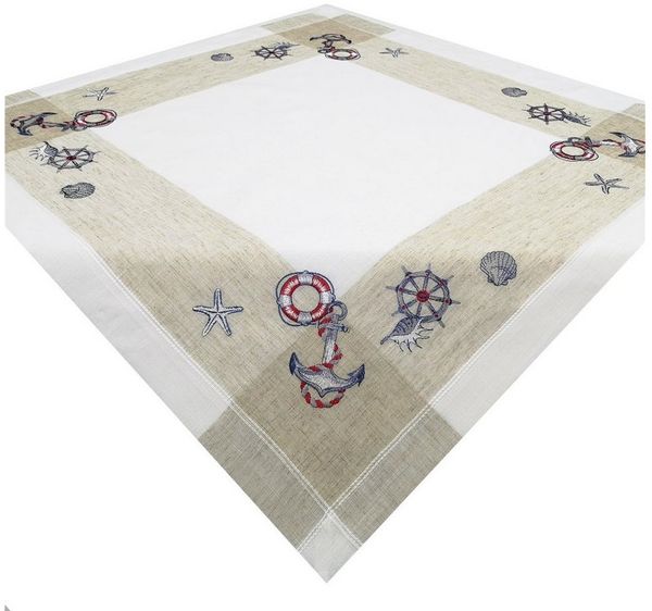 Brilliant Tischdecke Leinenoptik / Mitteldecke / Versch. Muster / 85x85cm, Leinenoptik