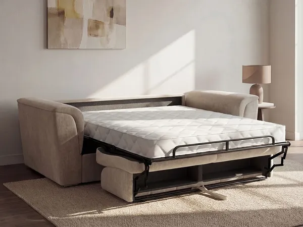 Vente-unique - RIZORA Sofa Stoff Beige - B 223 cm96 cm x H 88 cm x L 230 cm