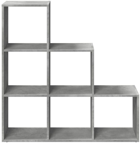 vidaXL Raumteiler-Bücherregal 3 Etagen Betongrau 99x29x99 cm 857961 Bild 5