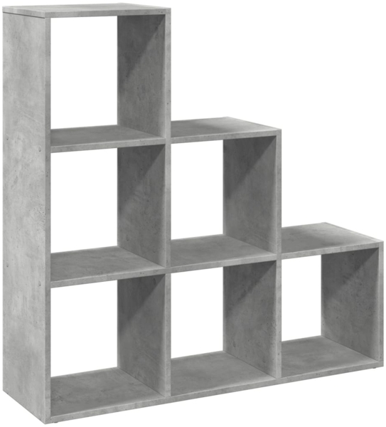 vidaXL Raumteiler-Bücherregal 3 Etagen Betongrau 99x29x99 cm 857961