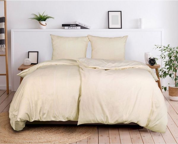 Esprit Bettwäsche FLANELL Winter Bettwäsche, Baumwolle, 1 teilig, 155 x 220 cm in Beige