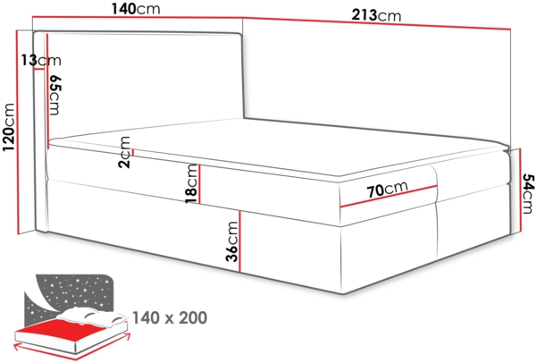 Boxspringbett Home, Natur, 140x200 cm Bild 4