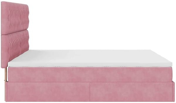 vidaXL Ottoman-Bett mit Matratzen & LEDs Rosa 200x200 cm Samt 3314650 Bild 9