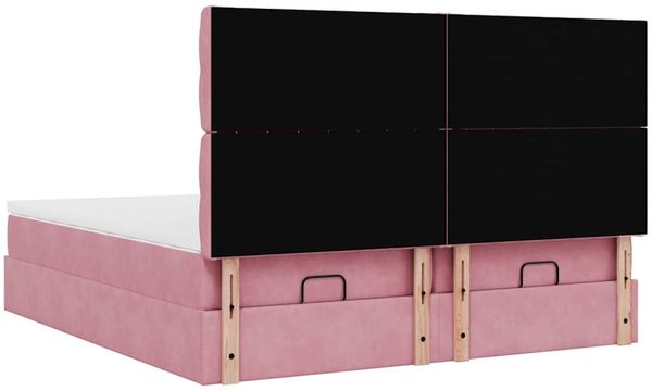 vidaXL Ottoman-Bett mit Matratzen & LEDs Rosa 200x200 cm Samt 3314650 Bild 10
