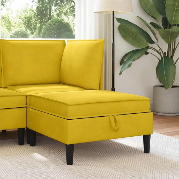 vidaXL Sofa-Hocker mit Stauraum Gelb Samt 42027139