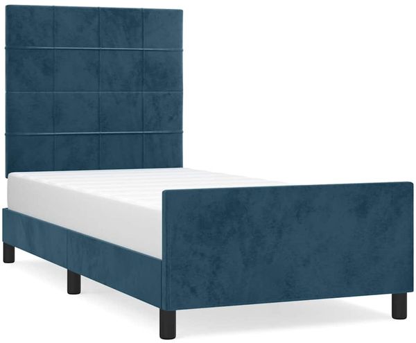 Einzelbettgestell Design für Erwachsene ohne Matratze Dunkelblau 80x200 cm Samt d4389e
