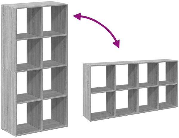vidaXL Raumteiler-Bücherregal Grau Sonoma 69,5x29x137,5 cm 858026 Bild 9