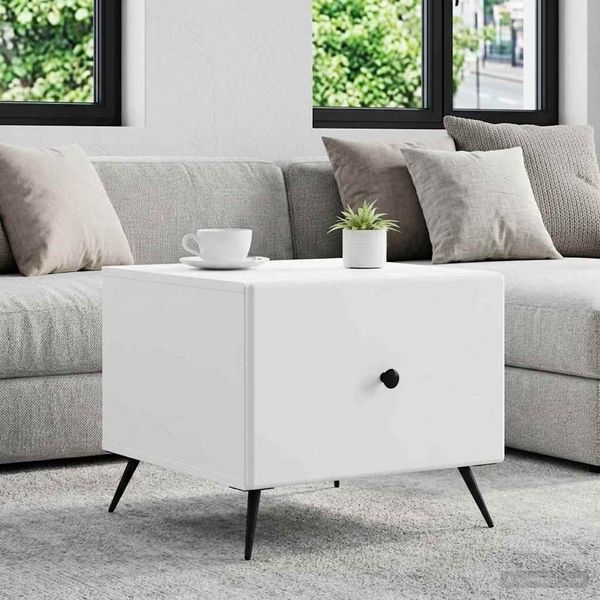 vidaXL Couchtisch mit Schubladen Weiß 49 x 50 x 40 cm Holzwerkstoff 895655