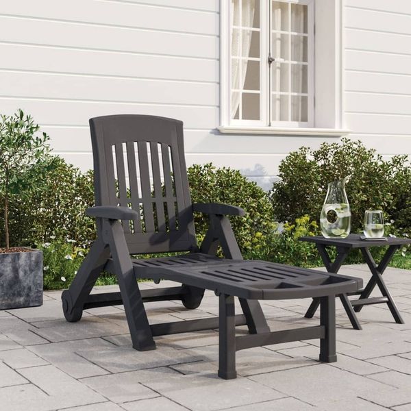 vidaXL Klappliege mit Rollen Anthrazit PP 364698