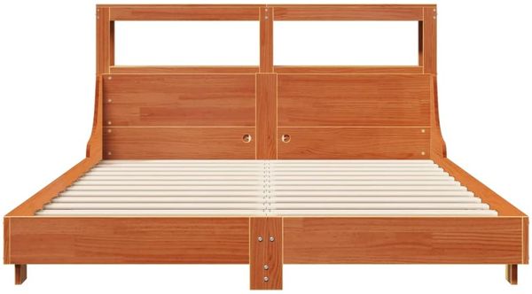 vidaXL Massivholzbett ohne Matratze Wachsbraun 160x200 Kiefernholz 3306416 Bild 4