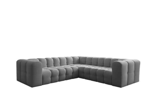 Ecksofa Designersofa SOLVIE XS in Stoff Tiffani Grau Seite Universal