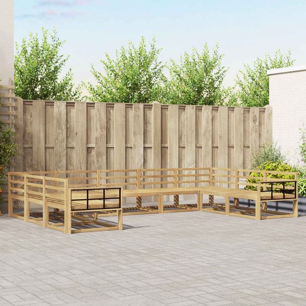 vidaXL Outdoor-Sofagarnitur 9 pcs Weiß 404 x 247,5 x 73 cm 3387043