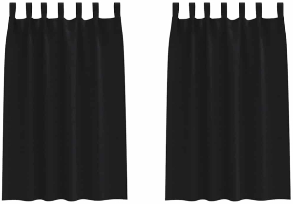 vidaXL Verdunkelungs-Vorhänge mit Ringen 2 pcs Schwarz 175 x 140 cm 4107539