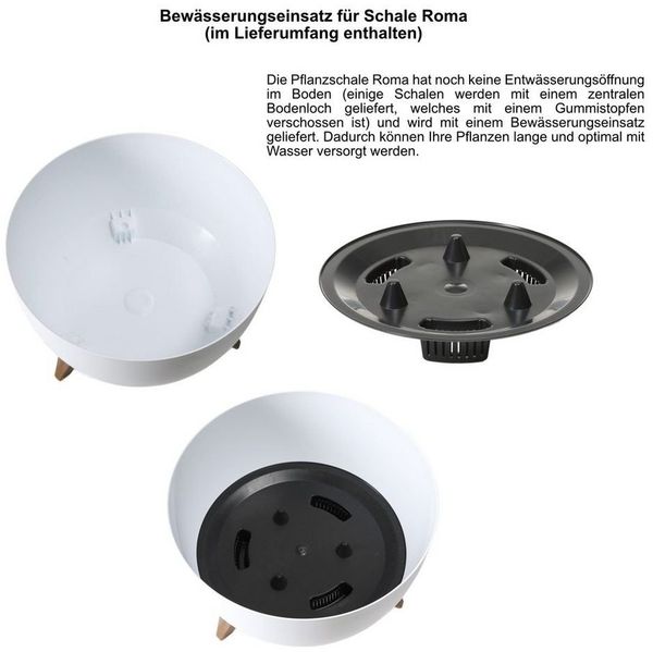 Heimwerkercenter Pflanzschale MePla - Schale Roma - wetterfestes Pflanzgefäßø24cm - creme