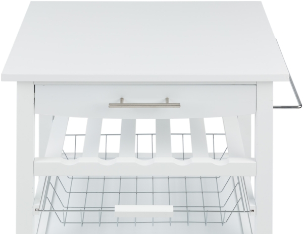 Louisiana Servierwagen Küchenwagen 5 Etagen Holz Handtuchhalter mobil Schwarz