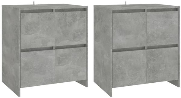 vidaXL Sideboards 2 Stk. Betongrau 70x41x75 cm Holzwerkstoff 3098092 Bild 2