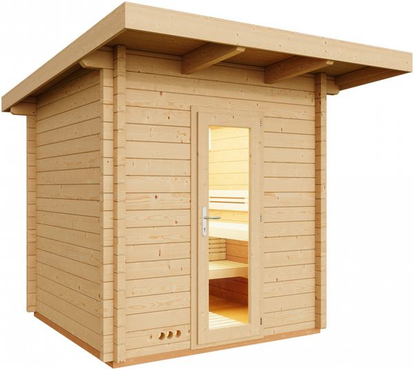 Infraworld Gartensauna Terra 5 Außensauna Massivholzsauna Saunahaus 230x230 cm
