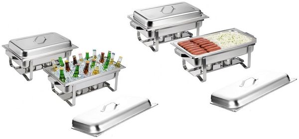 2 x Warmhaltebehälter Speisenwärmer Wärmebehälter Buffetwärmer Catering CHAF01