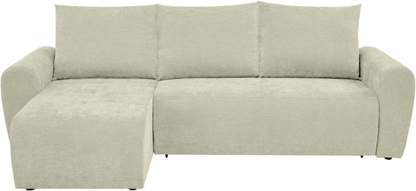 Home affaire Ecksofa Nortrud-Chester, 241 cm, L-Form, mit Schlaffunktion u. Bettkasten, Recamiere rechts / links montierbar, Steppung, Feinstruktur-Bezug