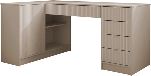 Eckschreibtisch / Eckschminktisch Tireno (Farbe: Sandbeige) Bild 3