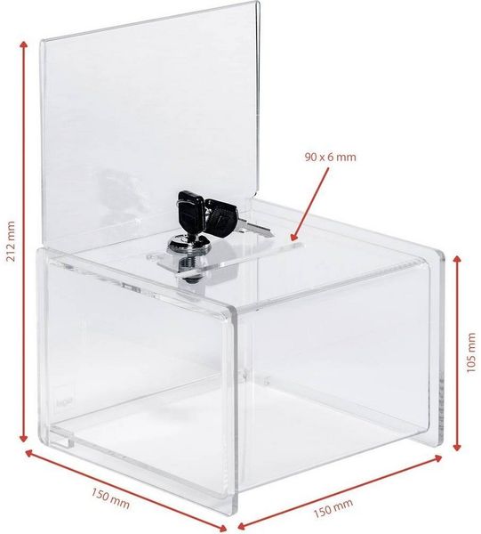 Sigel Aufbewahrungsbox Aktionsbox / Spendenbox / Loxbox abschließbar, Acryl, 15 x VA151 Bild 3