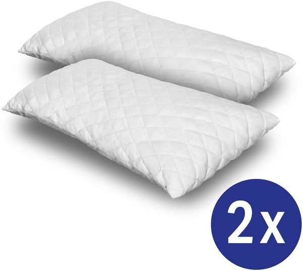 2 x CloudComfort Basic Gel-Flocken Kopfkissen 40 x 80 cm