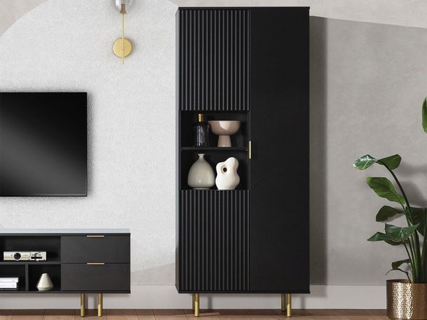 MIRJAN24 Regal Nubia R3D, mit drei Drehtüren, Metallgriffe, 80 x 41 x 180 cm