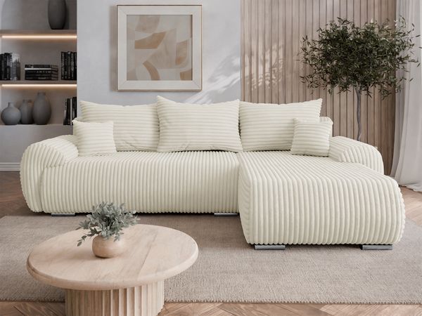 Ecksofa Usabir L Cord (Farbe: Ambience 02, Seite: Rechts)
