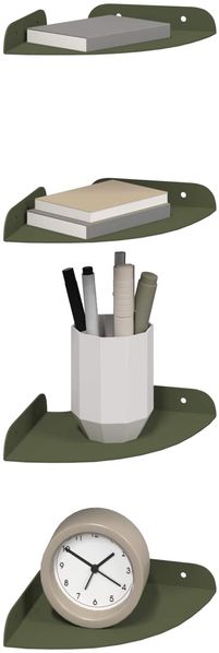 vidaXL Schwebendes Regal mit Regal 4 pcs Olive Grün 15 x 15 x 2 cm 8004083 Bild 3