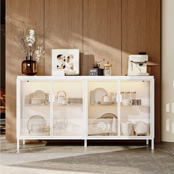 FUFU&GAGA Sideboard Glas-Sideboard, mit Beleuchtung 3 Farbe