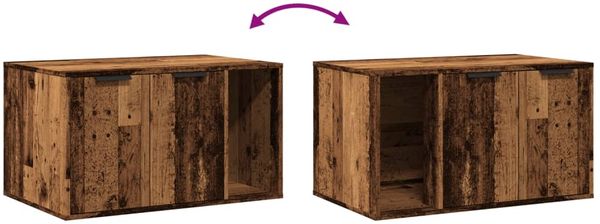 vidaXL Katzenklo Altholz-Optik 80x50x45 cm Holzwerkstoff 857740 Bild 8
