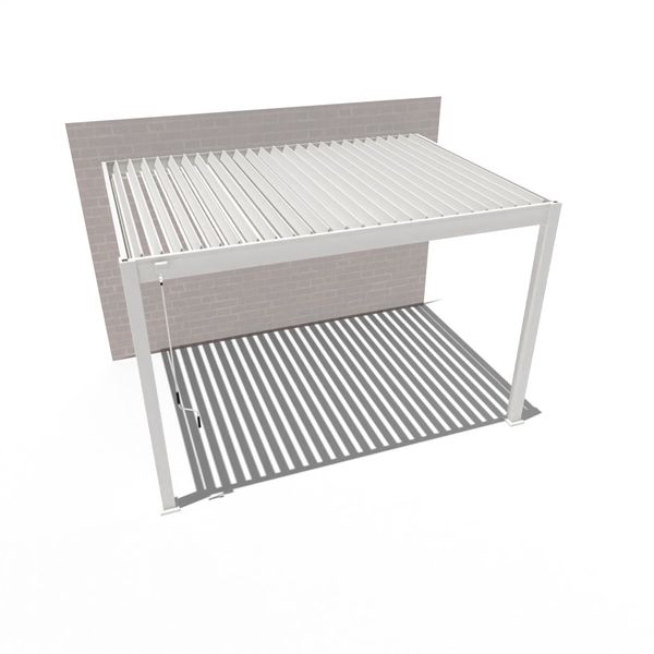 Weide Deluxe | Wand Pergola | Voll Aluminium | 3 x 4 M | Lamellendach weiß Bild 10
