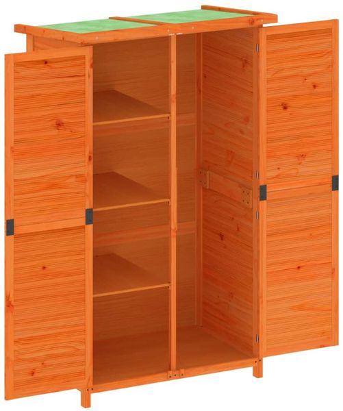 vidaXL Geräteschuppen Braun 83x57x140 cm Massivholz Kiefer 172240 Bild 5