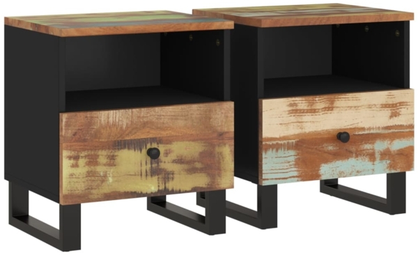 vidaXL Nachttische 2 Stk. Altholz Massiv & Holzwerkstoff 350653
