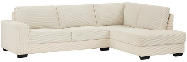 Vente-unique - MESETA Sofa Samt Beige - B 208 cm x H 85 cm x L 282 cm Bild 3