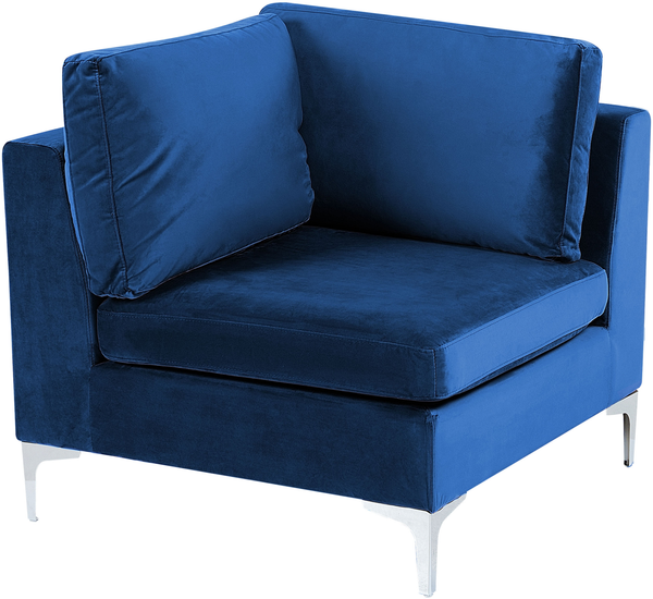 Ecksessel Samtstoff marineblau mit Metallbeinen EVJA