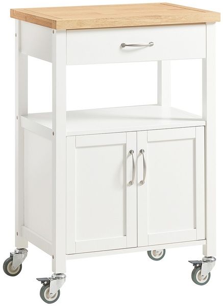 SoBuy FKW22-WN Küchenwagen, MDF, Lackiert, Weiß, 60 x 92 x 45 cm