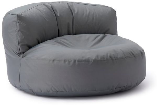 Lumaland runde Outdoor Sitzsack-Lounge, Polyester, Grau, 90 x 50 cm, 320 l