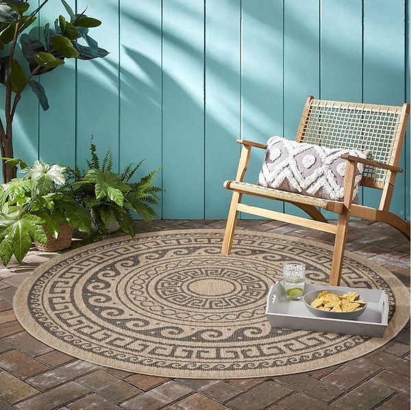 Ayyildiz Teppiche Outdoorteppich COMILLA 0887, rund, Höhe: 5 mm, Pflegeleicht / Strapazierfähig / In- und Outdoor geeignet