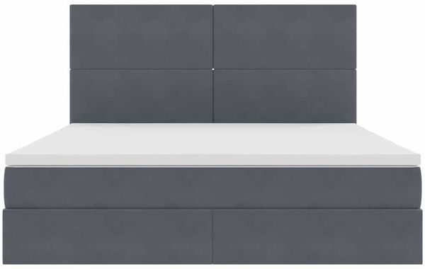 vidaXL Aufbewahrungsbett mit Matratze Dunkelgrau 160 x 200 cm Samt 3371980 Bild 7