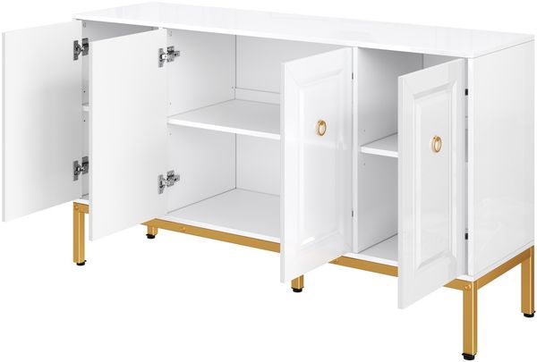 Sideboard 140x40x80 cm - Elegantes Hochglanz-Design mit goldenen Akzenten Bild 8