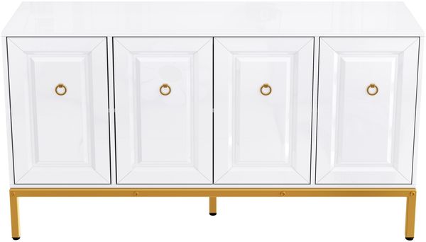 Sideboard 140x40x80 cm - Elegantes Hochglanz-Design mit goldenen Akzenten Bild 7