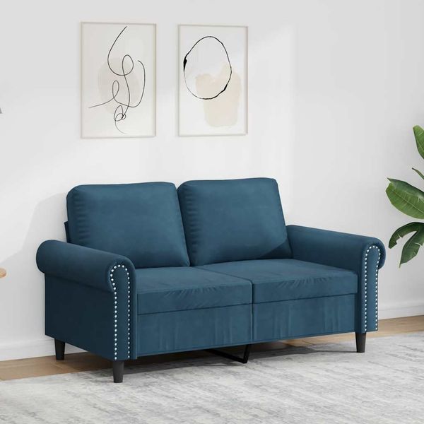vidaXL 2-Sitzer-Sofa Blau 120 cm Samt 359528