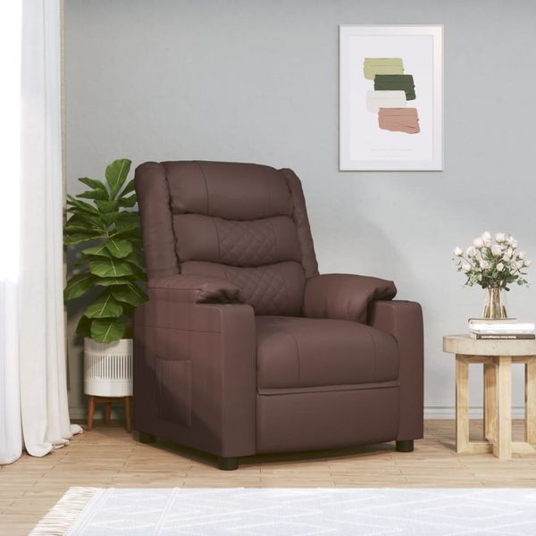 vidaXL Elektrischer Relaxsessel Braun Kunstleder [3143451]
