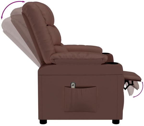 vidaXL Elektrischer Relaxsessel Braun Kunstleder [3143451] Bild 7