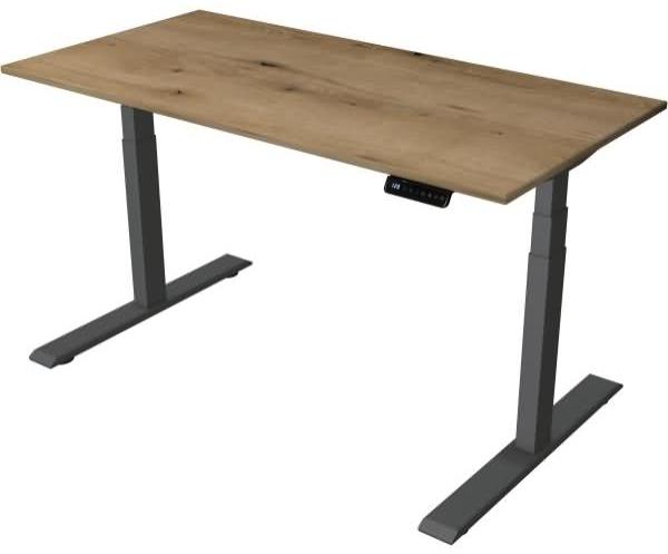 Kerkmann Schreibtisch Sitz- Stehtisch Smart office 140x70x63-127 cm Gestell Anthrazit Eiche