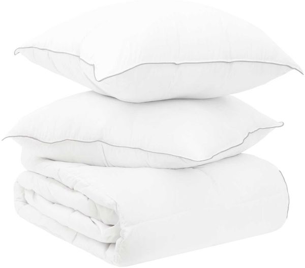vidaXL Bettwäsche-Set mit Kissen 2 pcs Weiß Bambusfaser 3432595